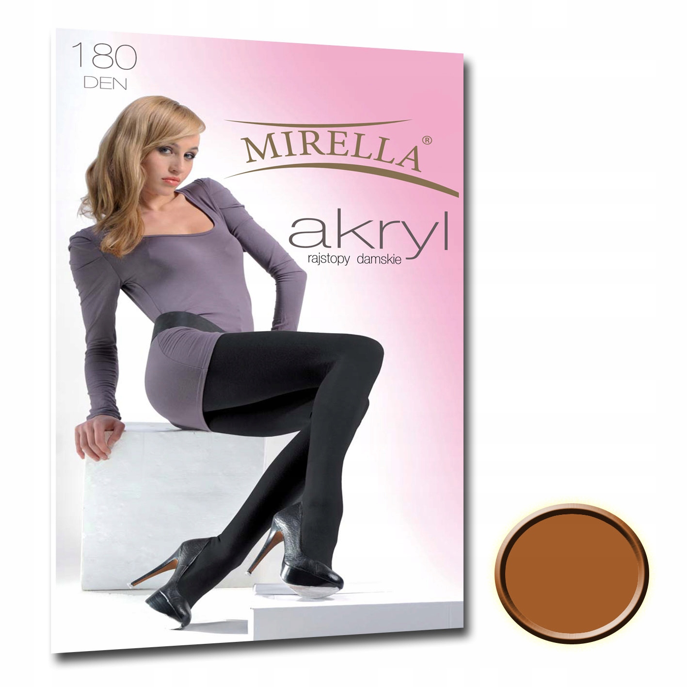 

Mirella Rajstopy Akryl 180 den roz. 4 (XL) Visone