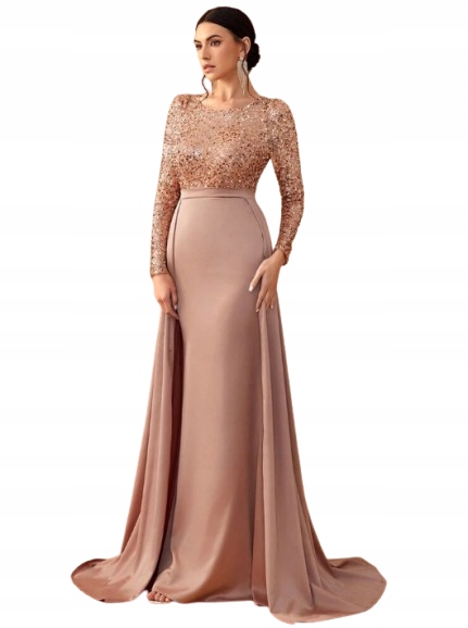 Shein Dlouhé Šaty S Flitry A Dlouhým Rukávem, Velikost M 1KC