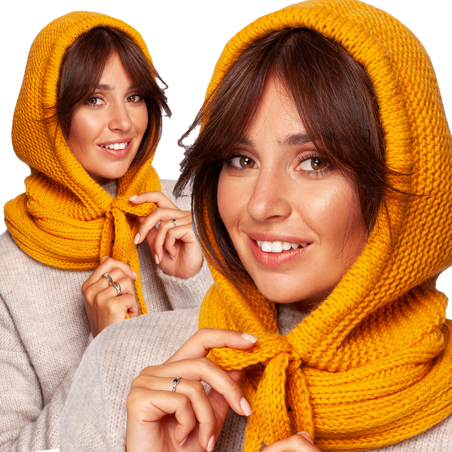 DAMSKA CIEPŁA KOBIECA KOMINIARKA ŻÓŁTA