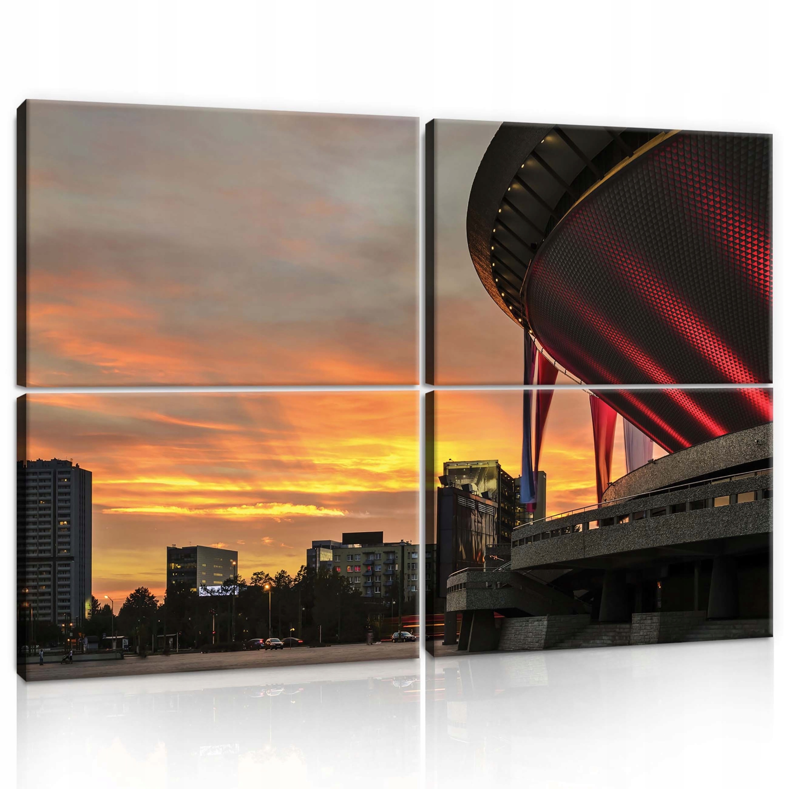 Obraz 120x80 Mestská krajina západ slnka večerné mesto architektúra