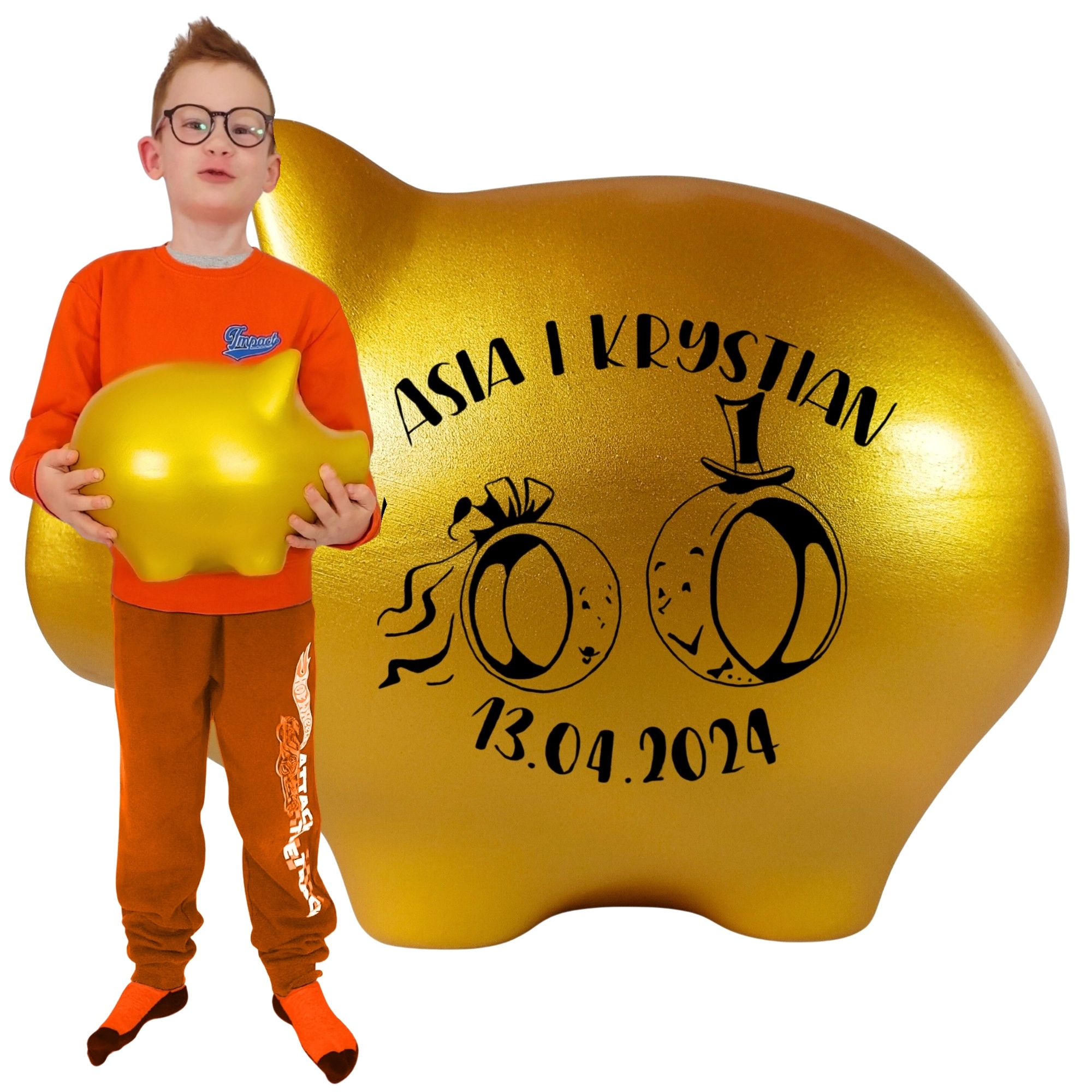 Pokladnička s jménem Personalizovaná dárek na Svatba Svatební Hostina velká keramická