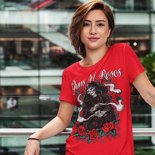 DAMSKA KOSZULKA HORROR/ROCK GUNS N ROSES REAPER Wzór dominujący inny wzór