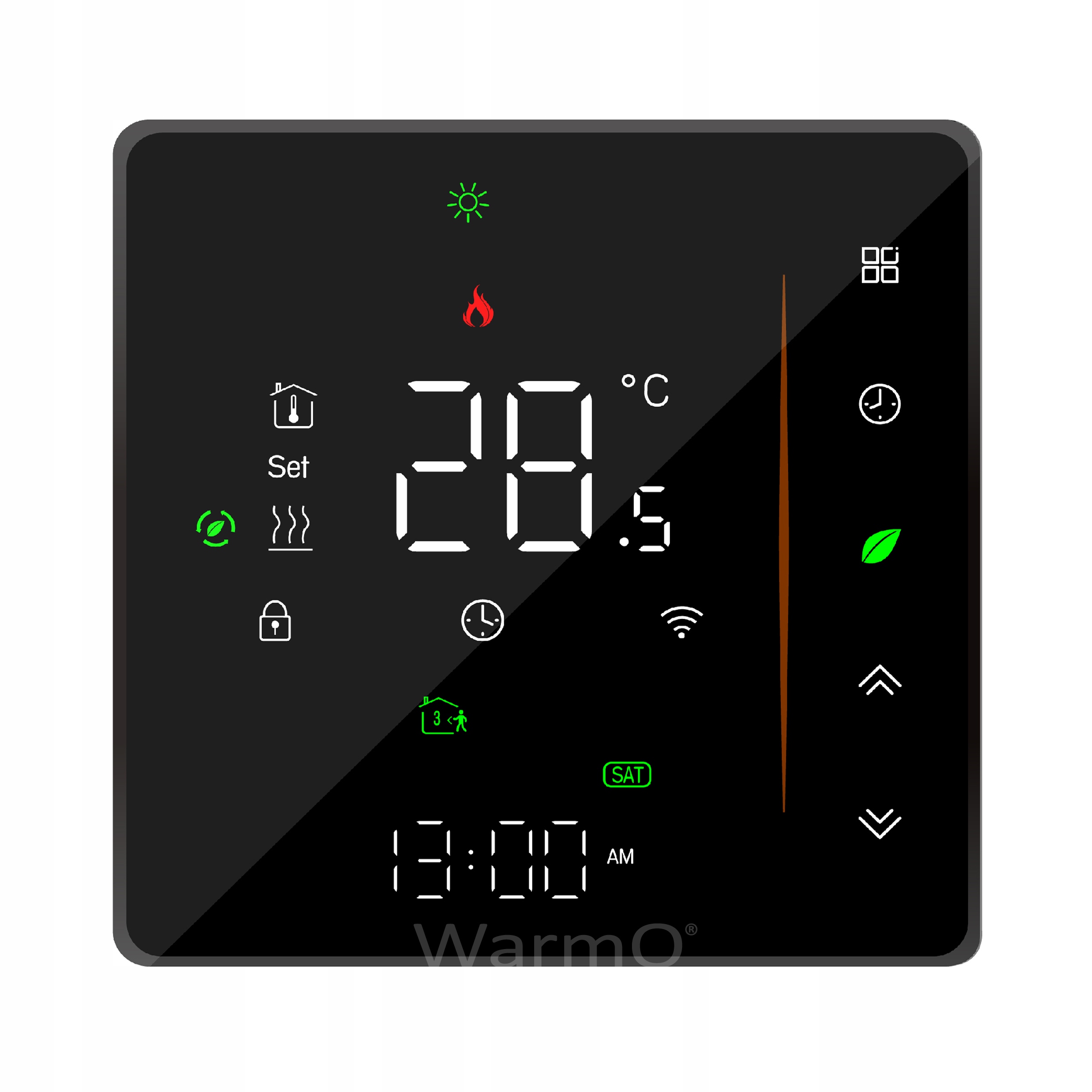 Regulátor Teploty WarmO B60b Wifi Termostat Čierny podlahové vykurovanie