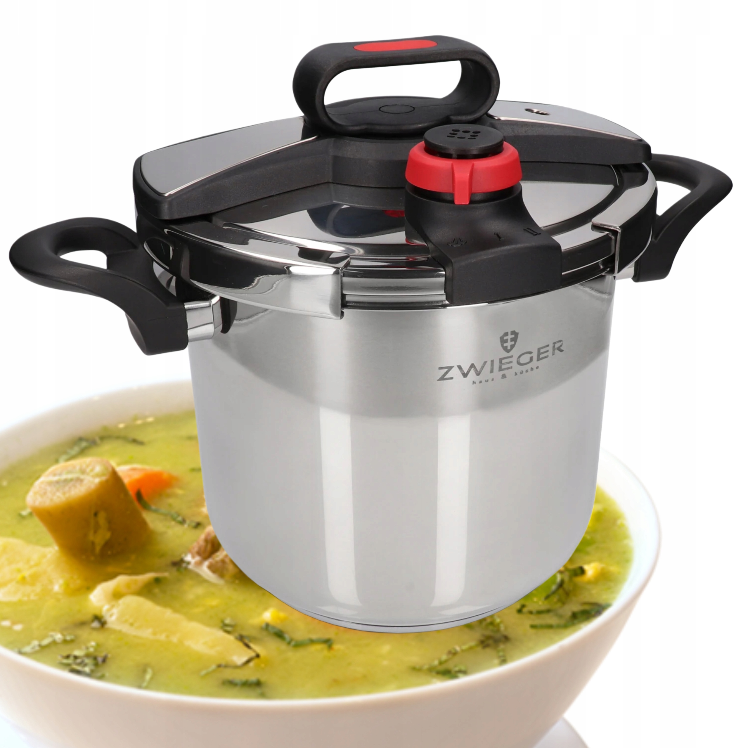 Tlakový Hrniec Zwieger Klasiker 7L 22CM Kuchyňa Indukcia Nerezová Oceľ Strieborná