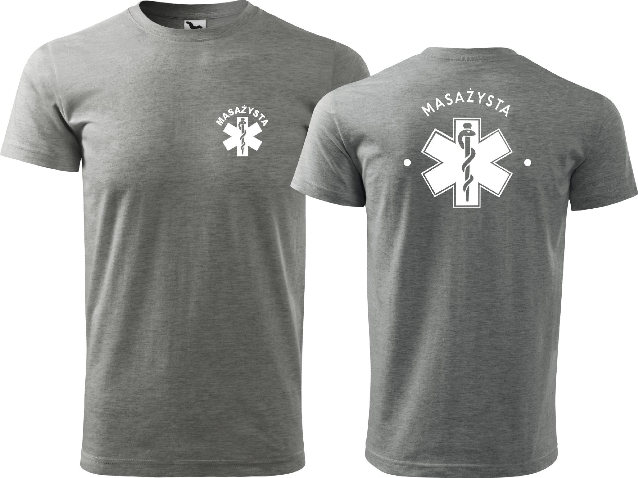 

Koszulka medyczna męska nadruk Masażysta r. 5XL