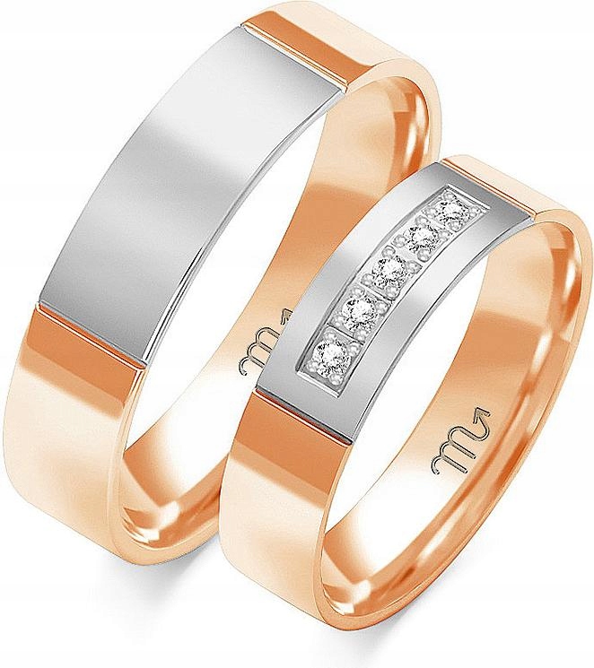 Růžový zlatý snubní prsten pro svatbu 14k 585 r 35 36 37, originální s gravírováním