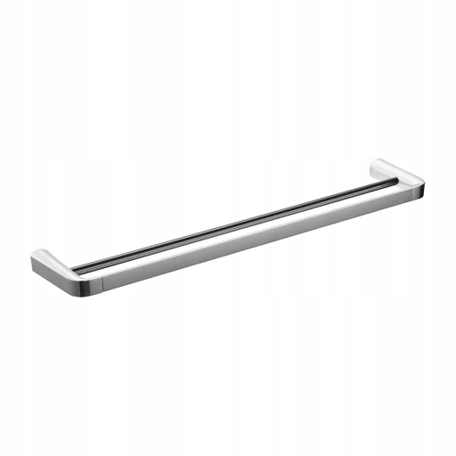 Saco dvojitý vešiak na uterák 64 cm, chróm/biely lesk