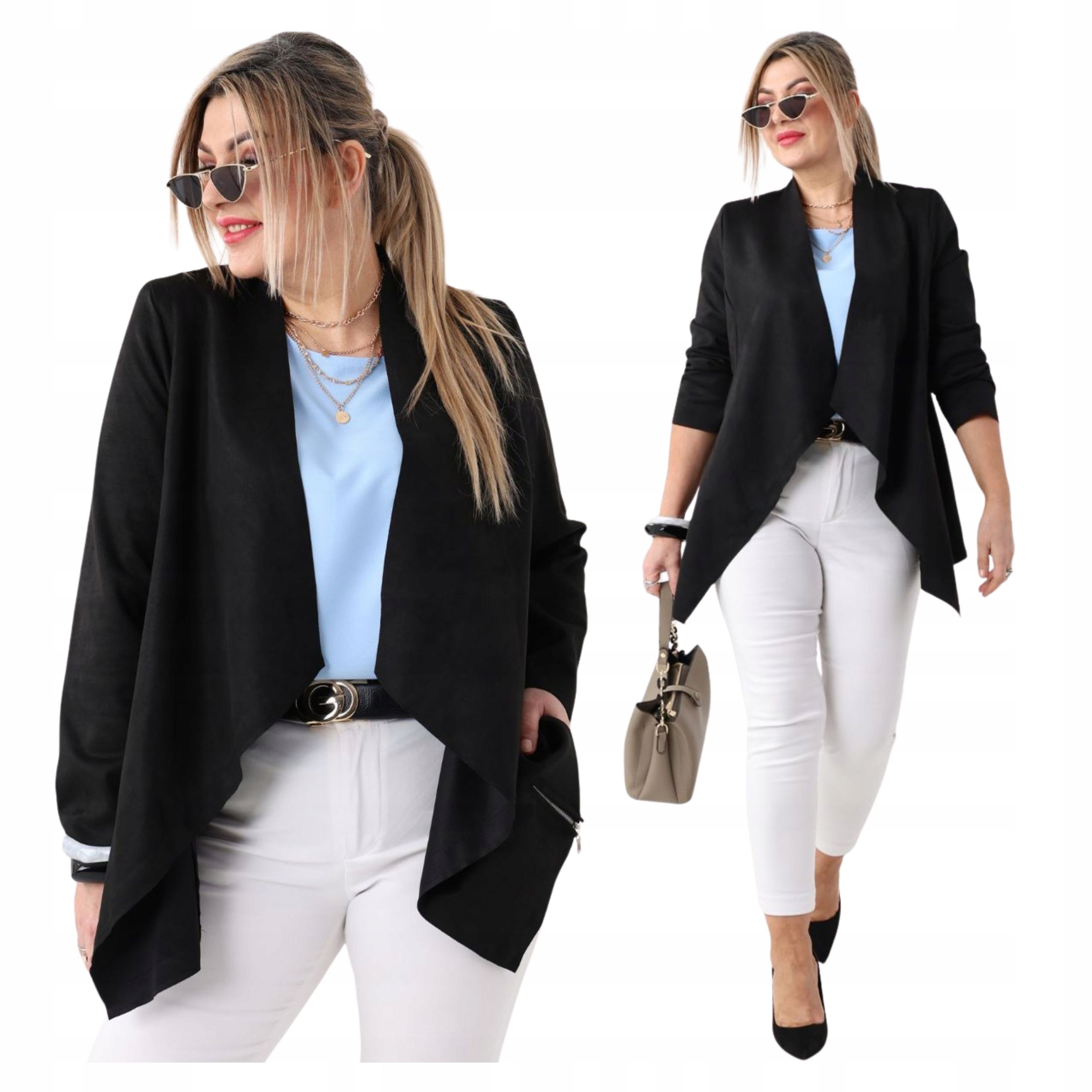 narzutka damska żakiet zamszowy Polski Producent duże rozmiary