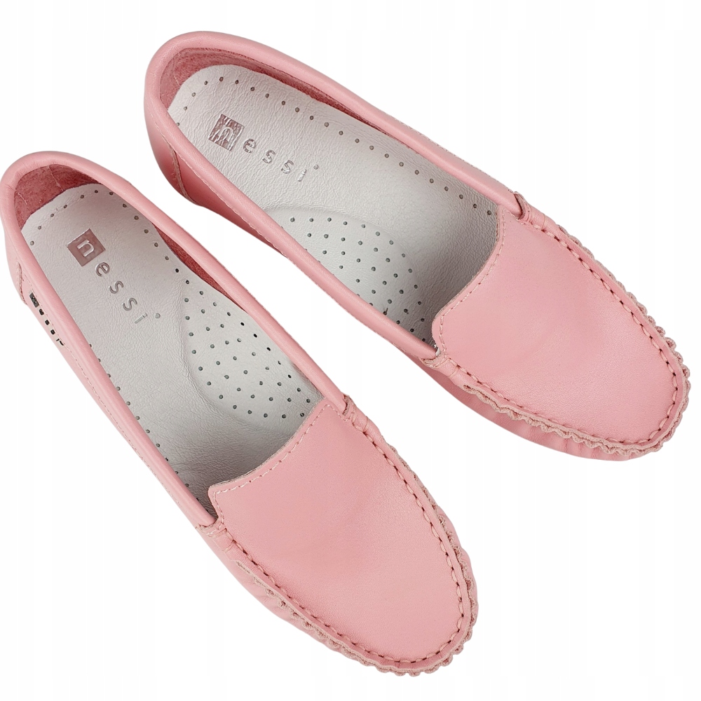 Mokasyny Nessi 17130 róż 4_6 r. 40 Wzór dominujący bez wzoru