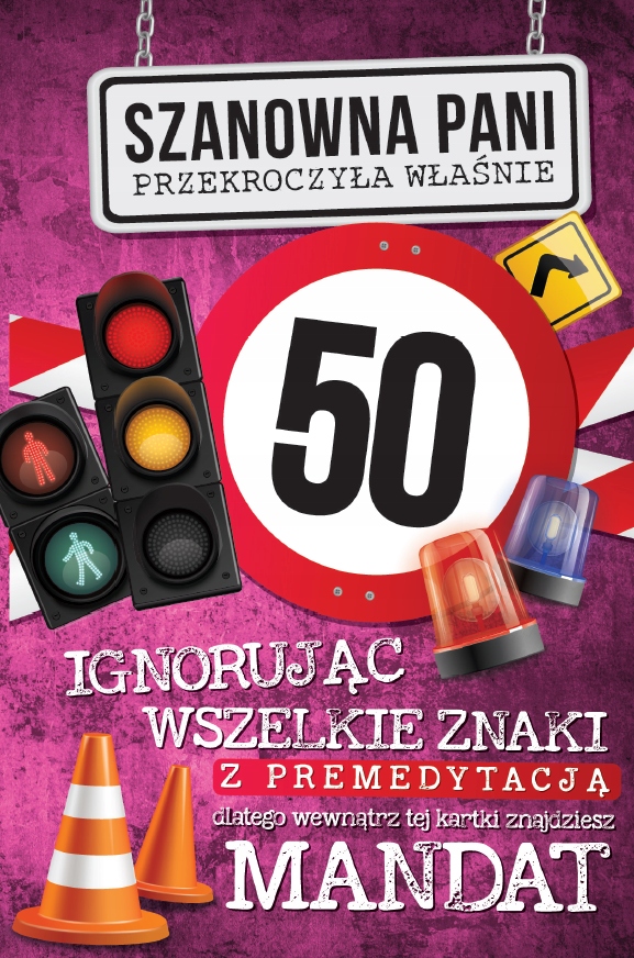 

Kartka na 50 urodziny dla kobiety z żartem JCX14