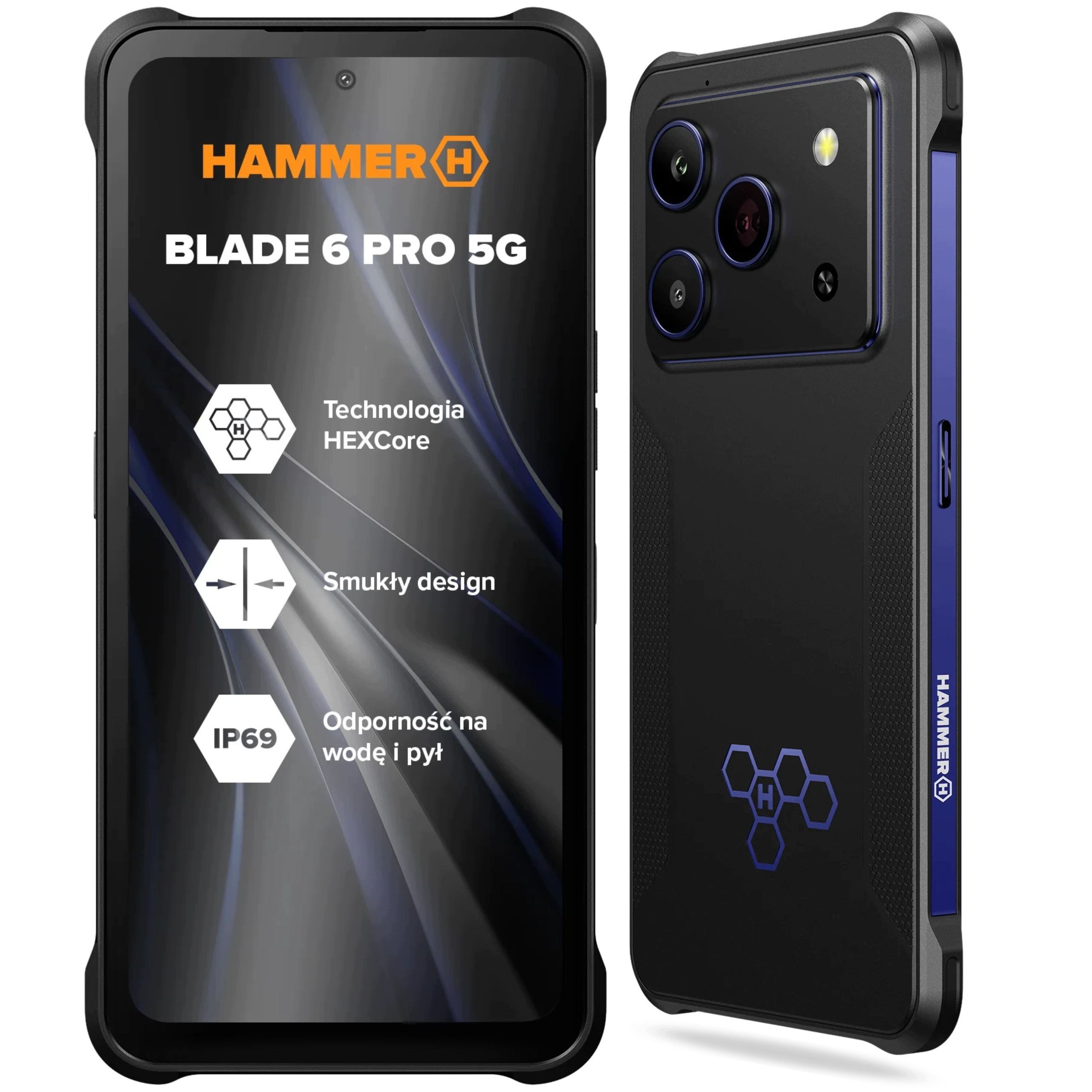 Smartfon Hammer Blade 6 Pro 5G 12/256GB Pancerny Wodoodporny Amoled IP69