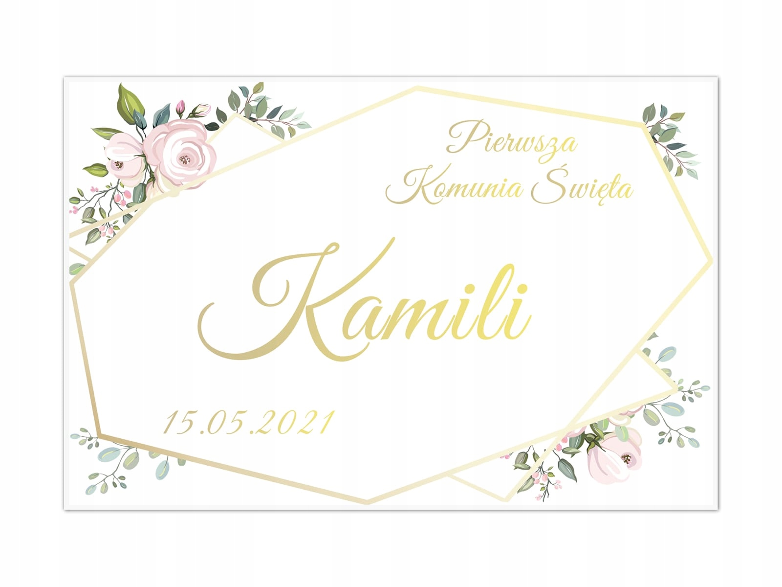 

Duży plakat komunijny Personalizowany 90x60cm