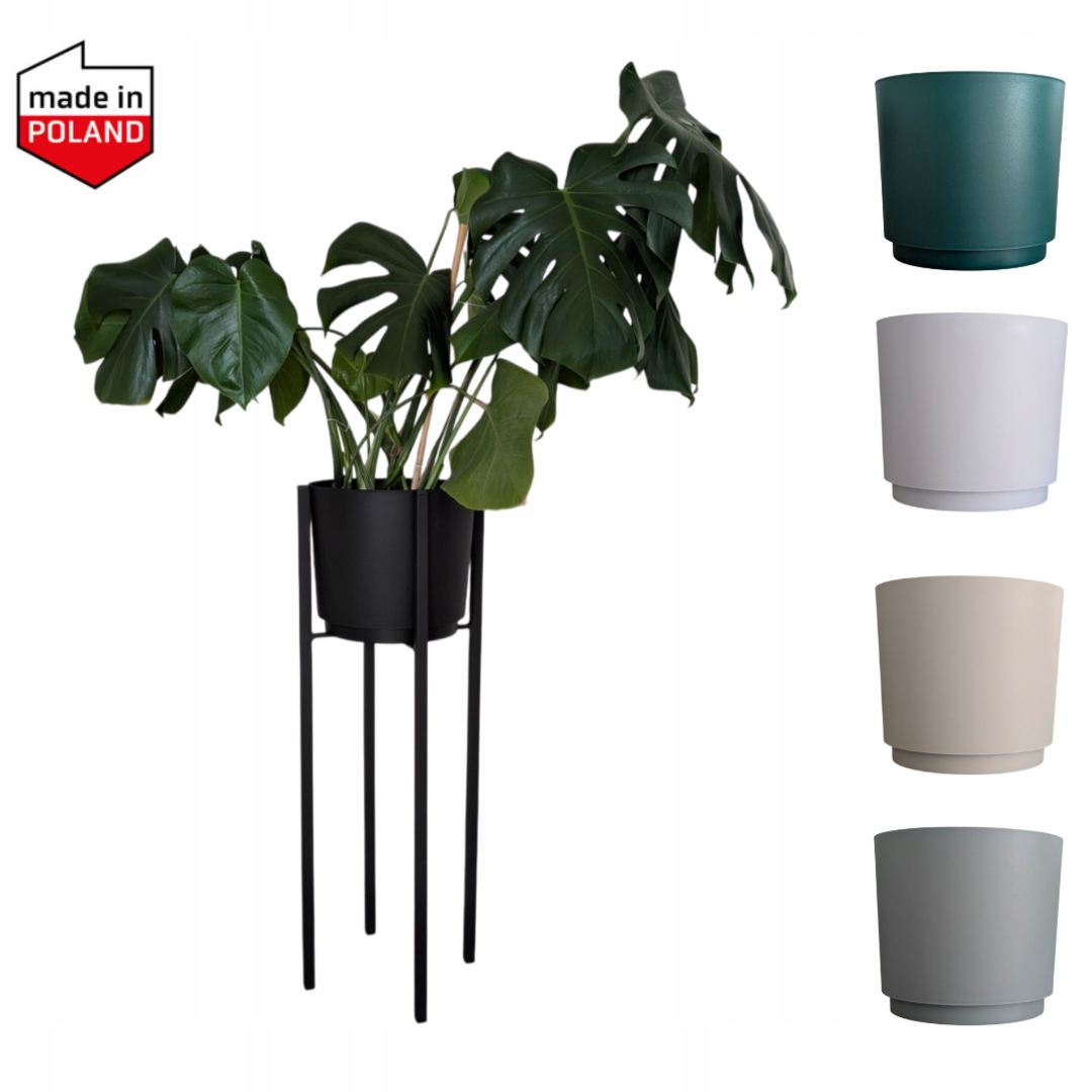Kwietnik Stojący Metalowy 70cm Stojak na Kwiaty Wysoki z Donicą Loft
