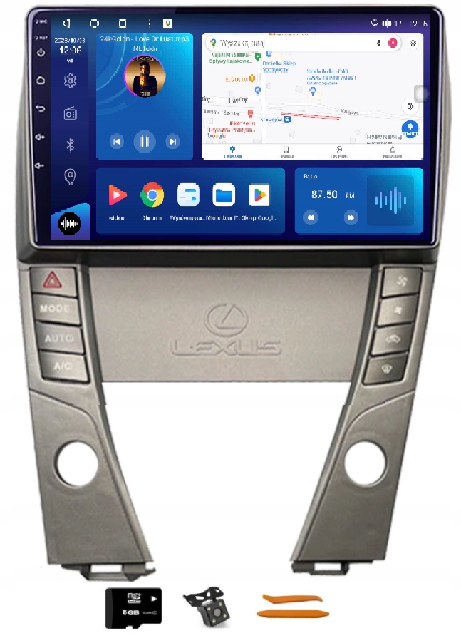 Radio Android Nawigacja Qled Carplay 128GB Lte Gps Lexus Es 5 XV40 06-12