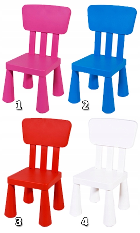 IKEA 3x KRZESEŁKO MAMMUT + STOLIK MAMMUT KOLORY Kolekcja -