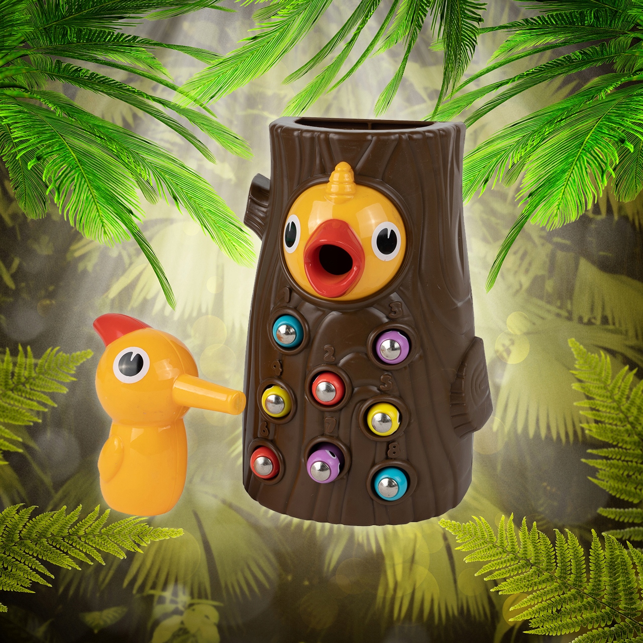 DZIĘCIOŁ I ROBACZKI GRA ZRĘCZNOŚCIOWA MAGNETYCZNA DLA DZIECI CAŁEJ RODZINY Bohater brak