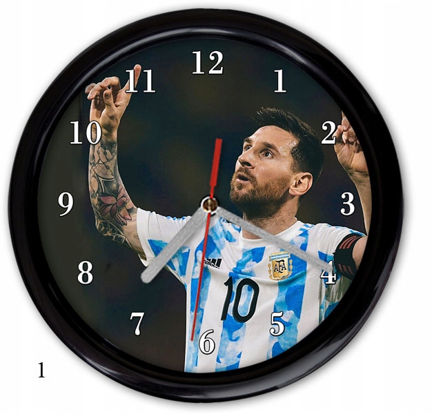 ZEGAR ŚCIENNY LIONEL MESSI ARGENTYNA MISTRZ ŚWIATA Marka bez marki