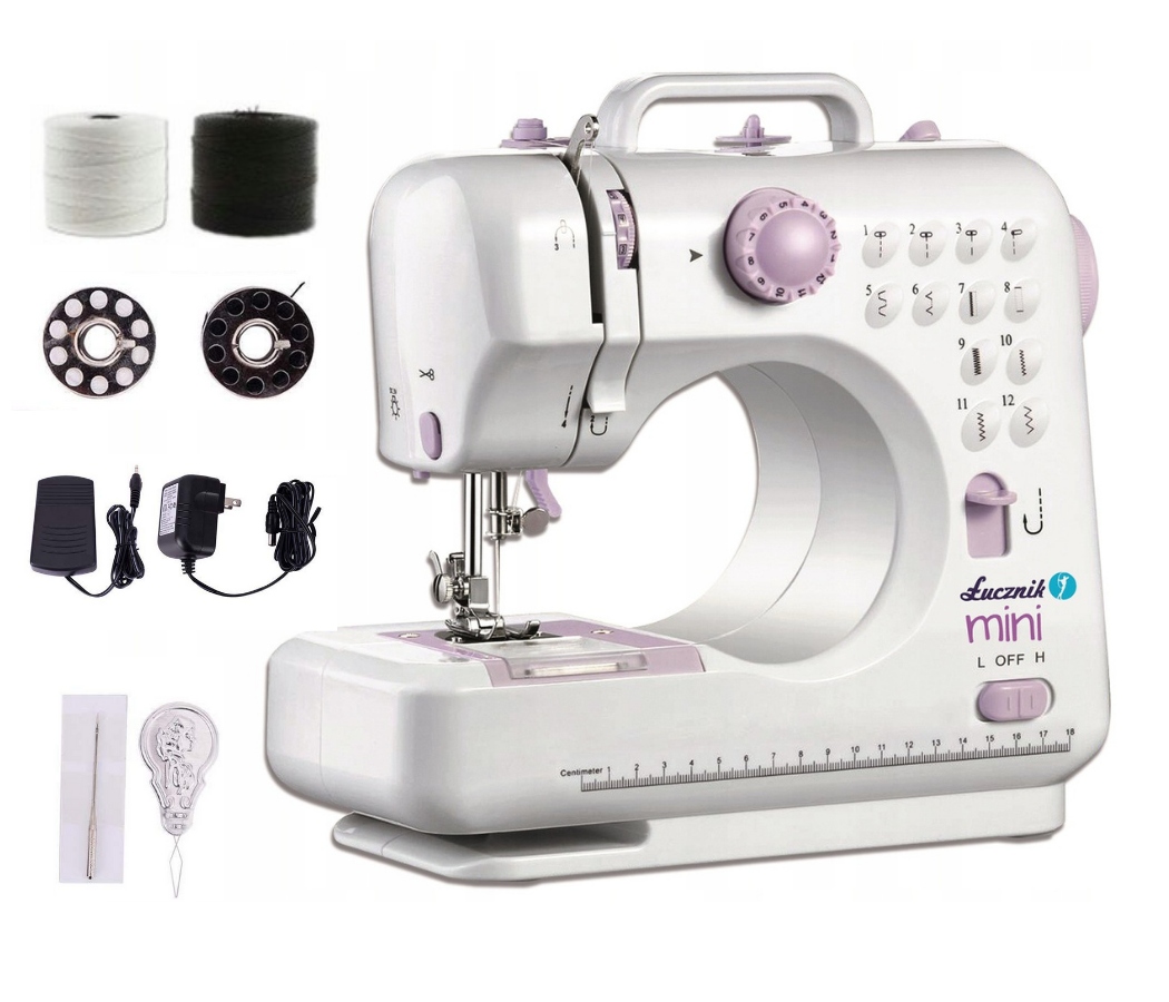 Maszyna do szycia Łucznik Mini dla dzieci łatwa obsługa zestaw