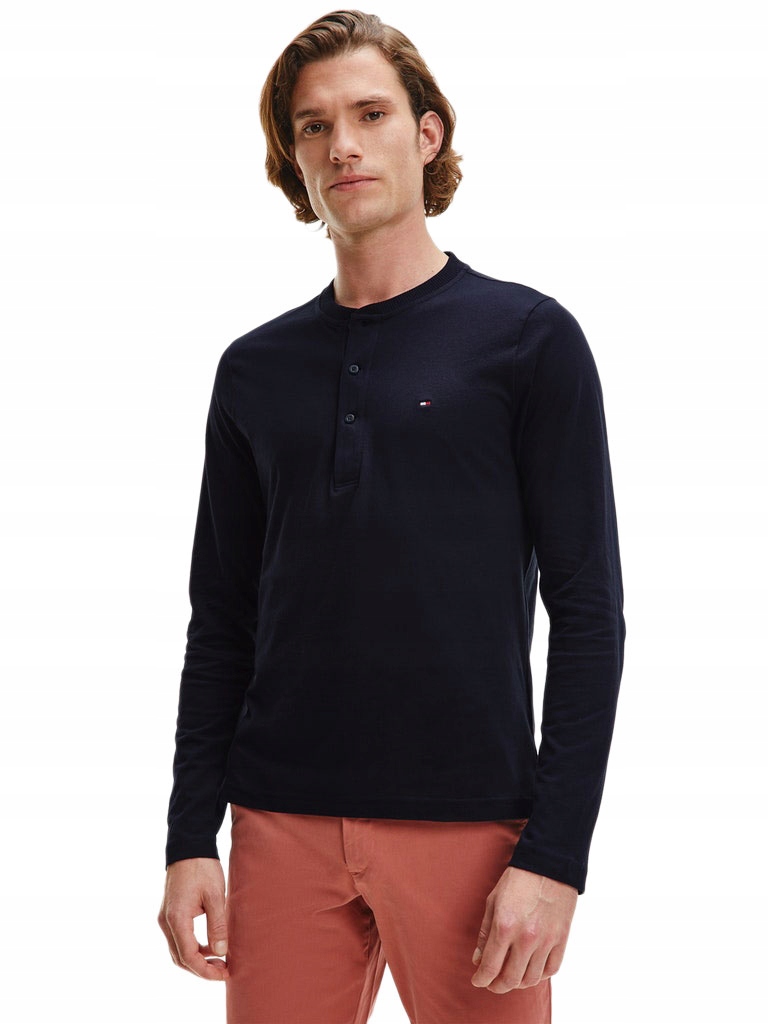 Tommy Hilfiger Koszulka Męska Henley Navy r. L