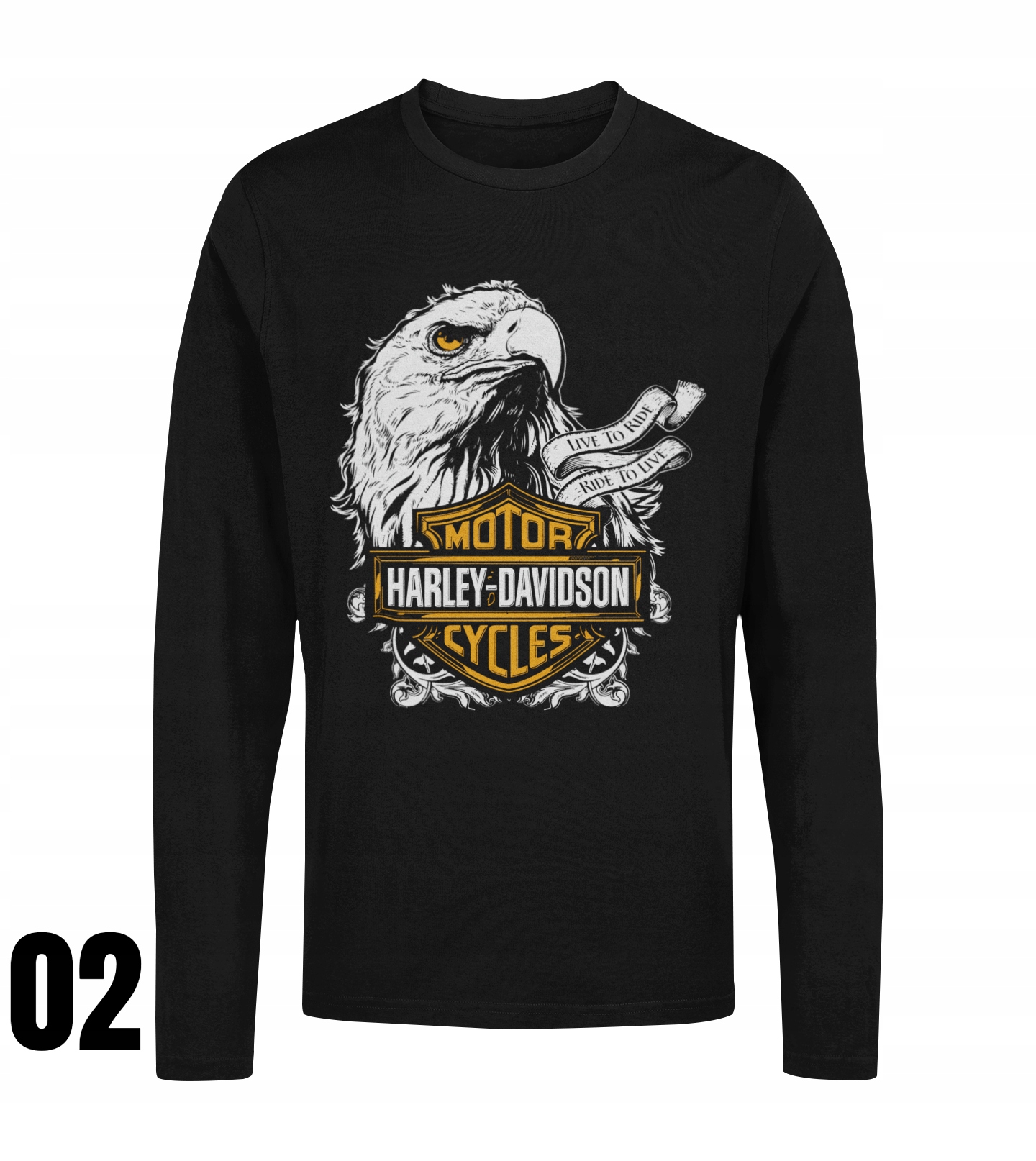 HARLEY DAVIDSON Koszulka LONGSLEEVE 16 WZORÓW L Dekolt okrągły