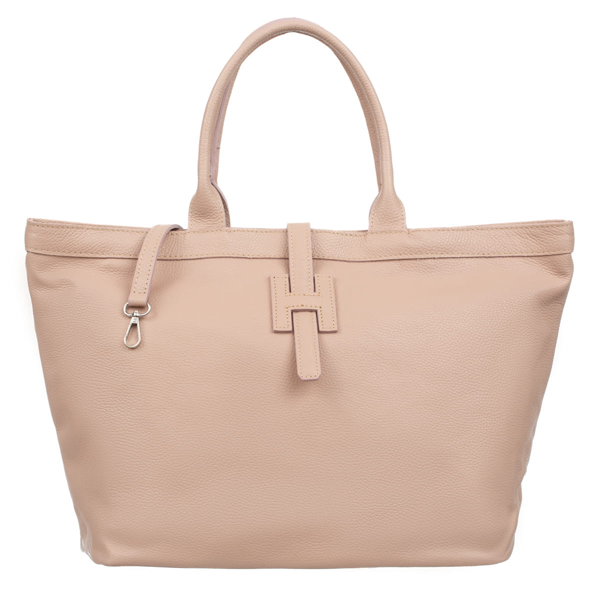 Velká nákupní kožená taška Vezze Mossa Pudrová