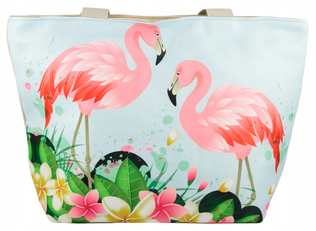 

Torba plażowa miejska zakupy shopper A4 flamingi