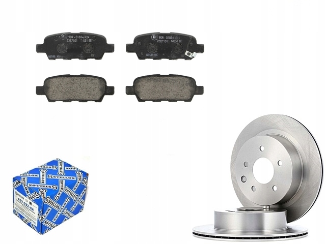 Kotouče brzdové destičky zadní Nissan Qashqai I 7 os. X-trail T30 T31 Koleos