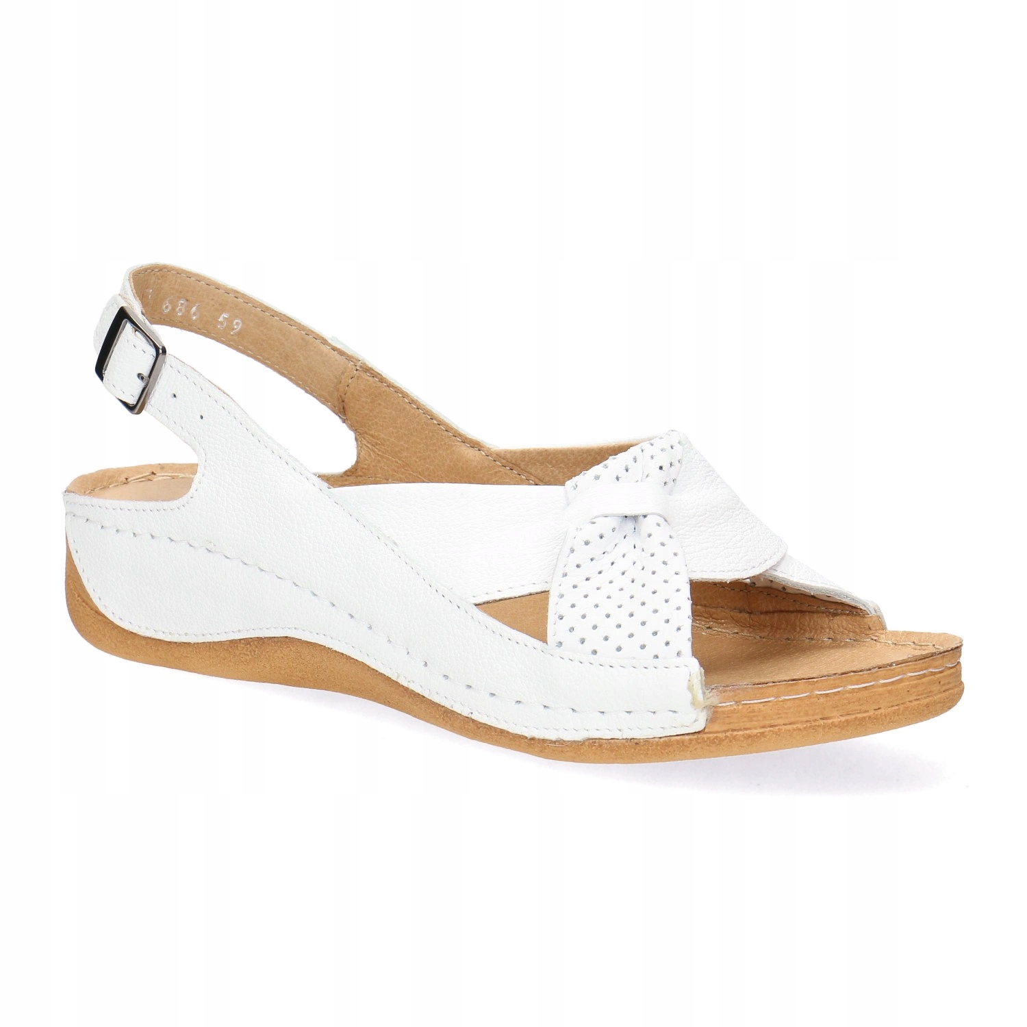 Dámské kožené sandály Pollonus 5-0686-059 Bílý Groszek 37