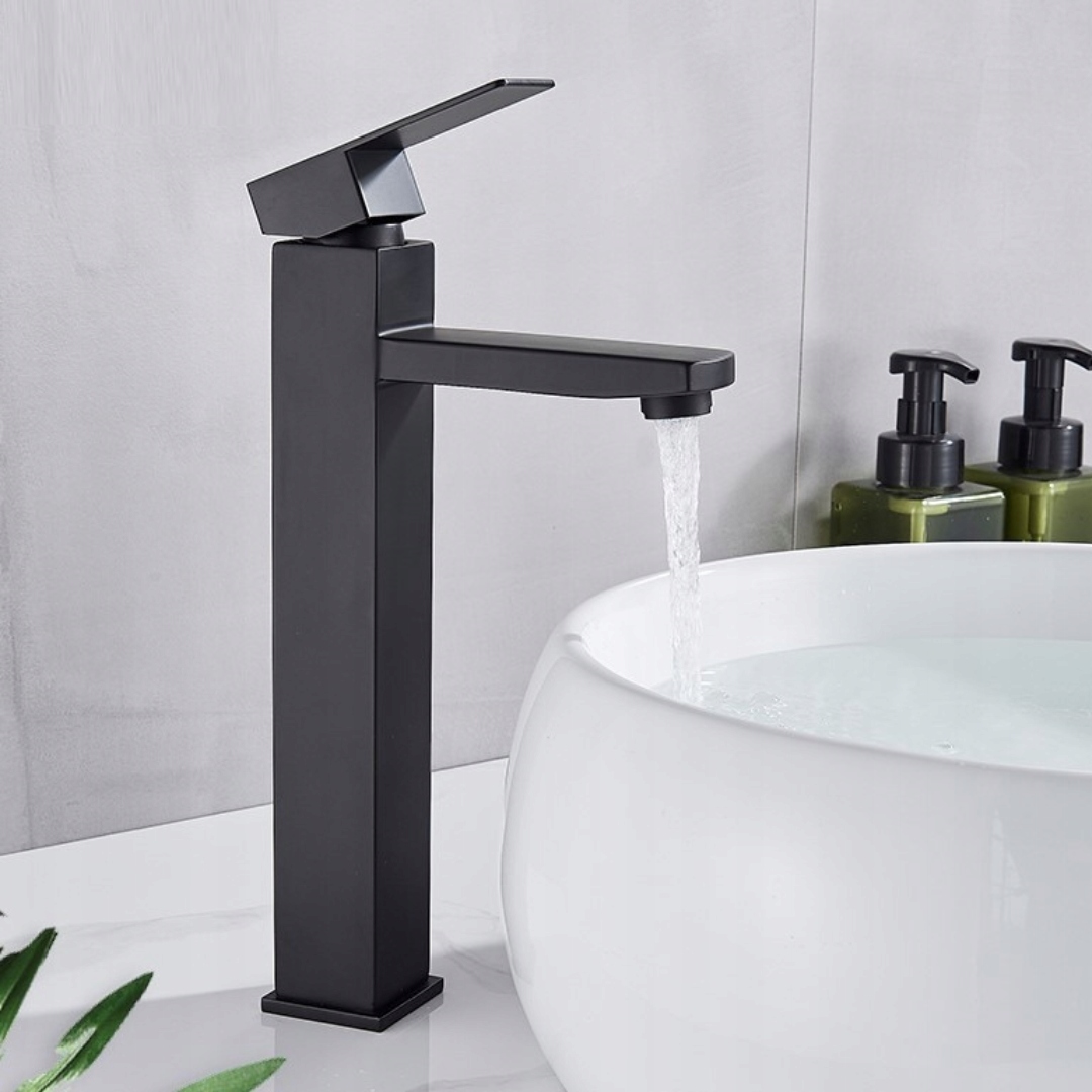 DELVANT SQUARE BATERIA UMYWALKOWA WYSOKA CZARNA Linia SQUARE