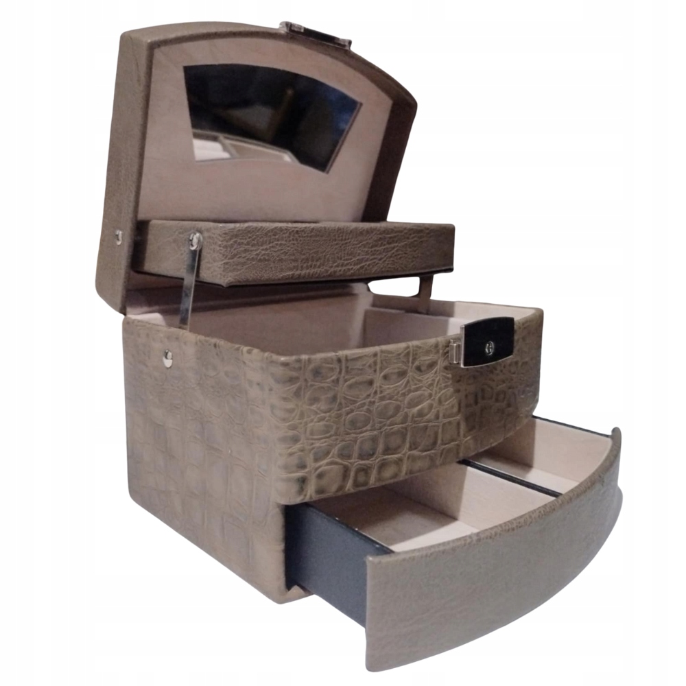 Kufřík – světle hnědý, matný, textura krokodýla