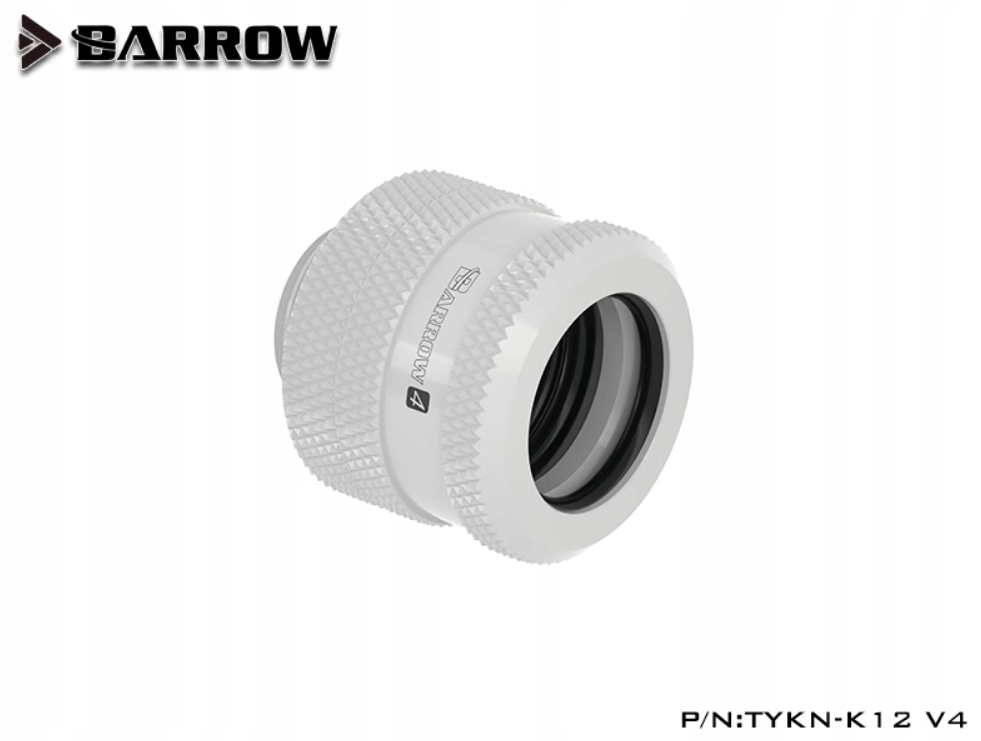 Barrow Hardtube Złączka zaciskowa 12mm G1/4 Cala biała