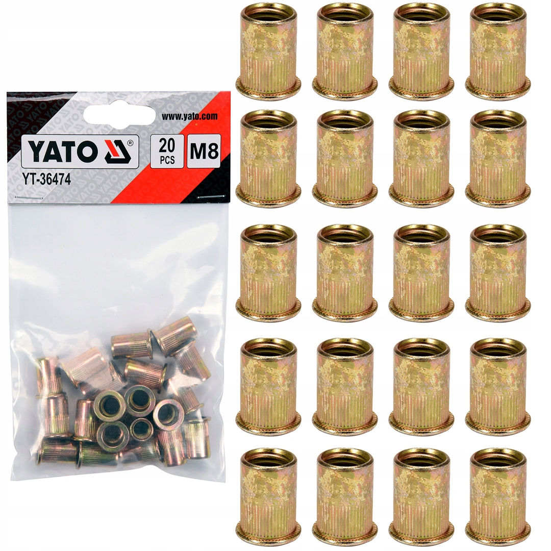 

Nitonakrętki stalowe M8 20 sztuk Yato YT-36474