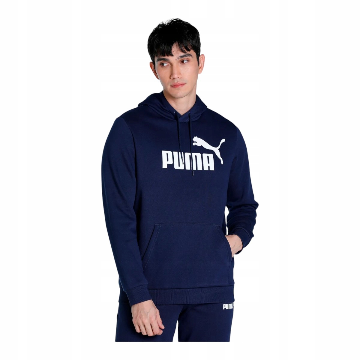 Puma Pánská Mikina Ess Big Logo Hoodie Tmavě Modrá r.XL