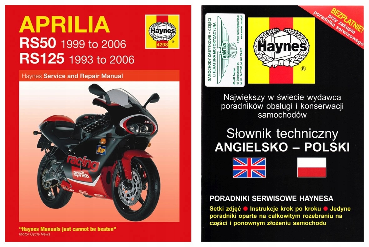 Aprilia RS50 RS125 (1993-2006) instrukcja napraw Haynes +GRATIS 24h