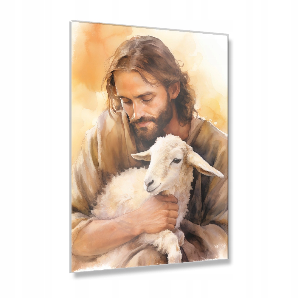 Obraz na akrylovém skle 80x60cm Ježíš s beránkem