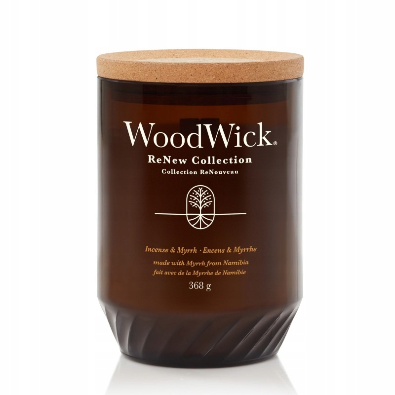 Incense & Myrrh – WoodWick – velká vonná svíčka s dřevěným knotem