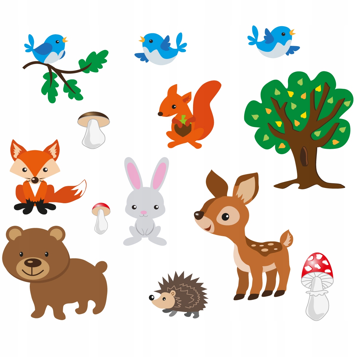 

Naklejki Na Ścianę Zwierzątka Leśne Drzewa 100x200