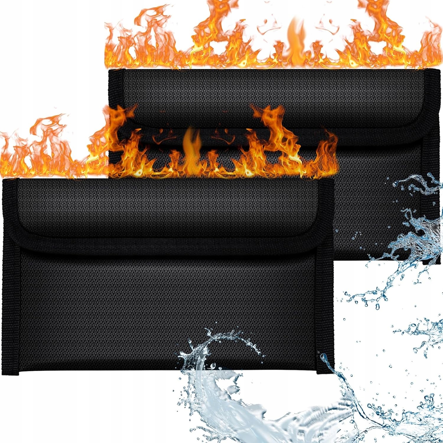 2x TORBA OGNIOODPORNA WODOODPORNA NA DOKUMENTY PIENIĄDZE ETUI Z ZAMKIEM