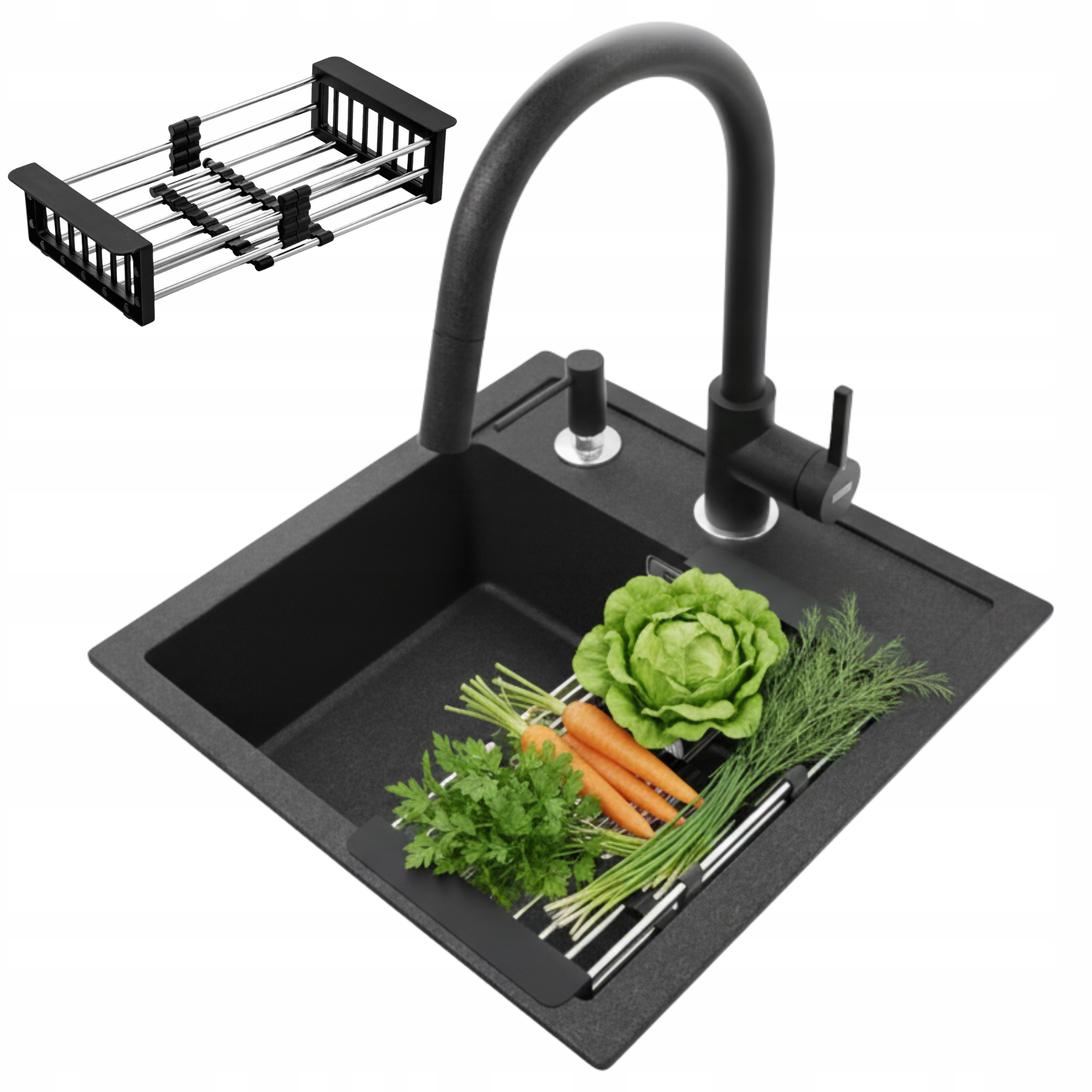 Zlewozmywak Franke Sid 610 Onyx Bateria Lina Pull-out Dozownik Comfort Kosz