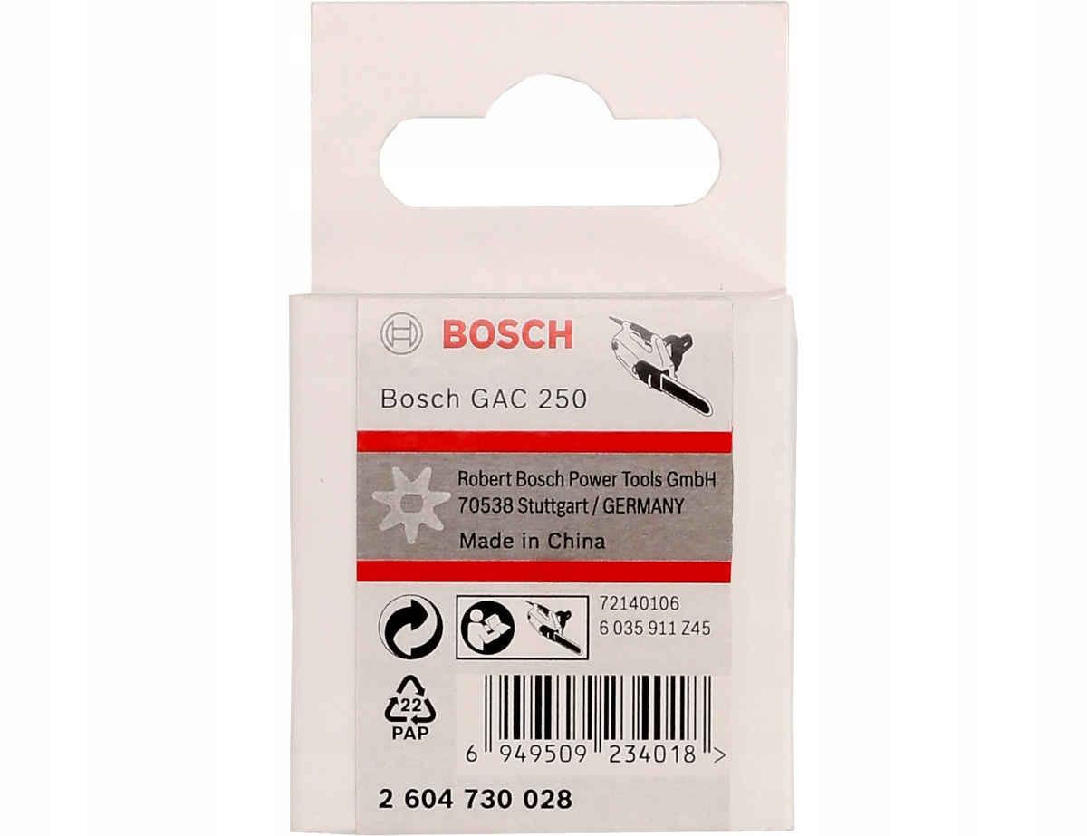 Zębate koło napędowe do łańcucha do piły GAC 250 BOSCH Kod producenta 2604730028