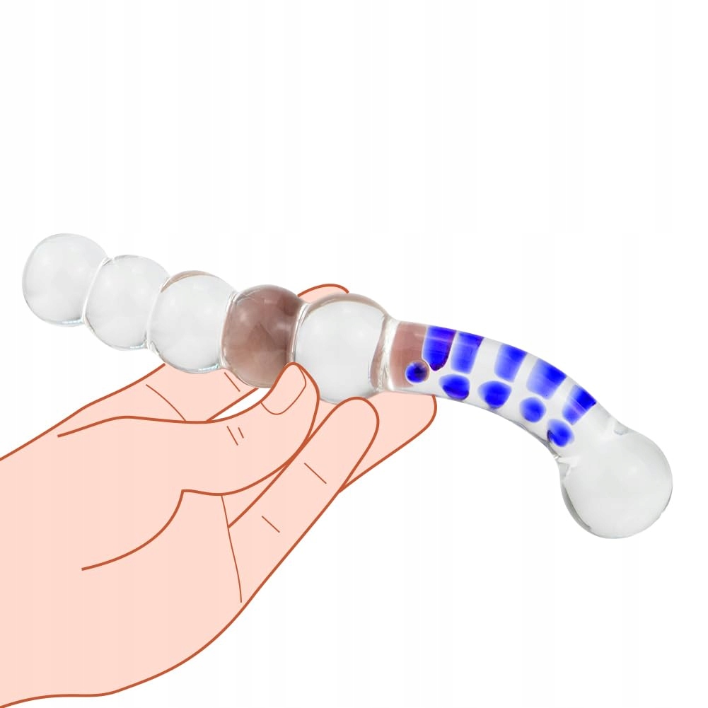 SXOVO Szklany Dildo Analny Perły Kryształowy Korek Masażer G-Punkt — miniatura 5