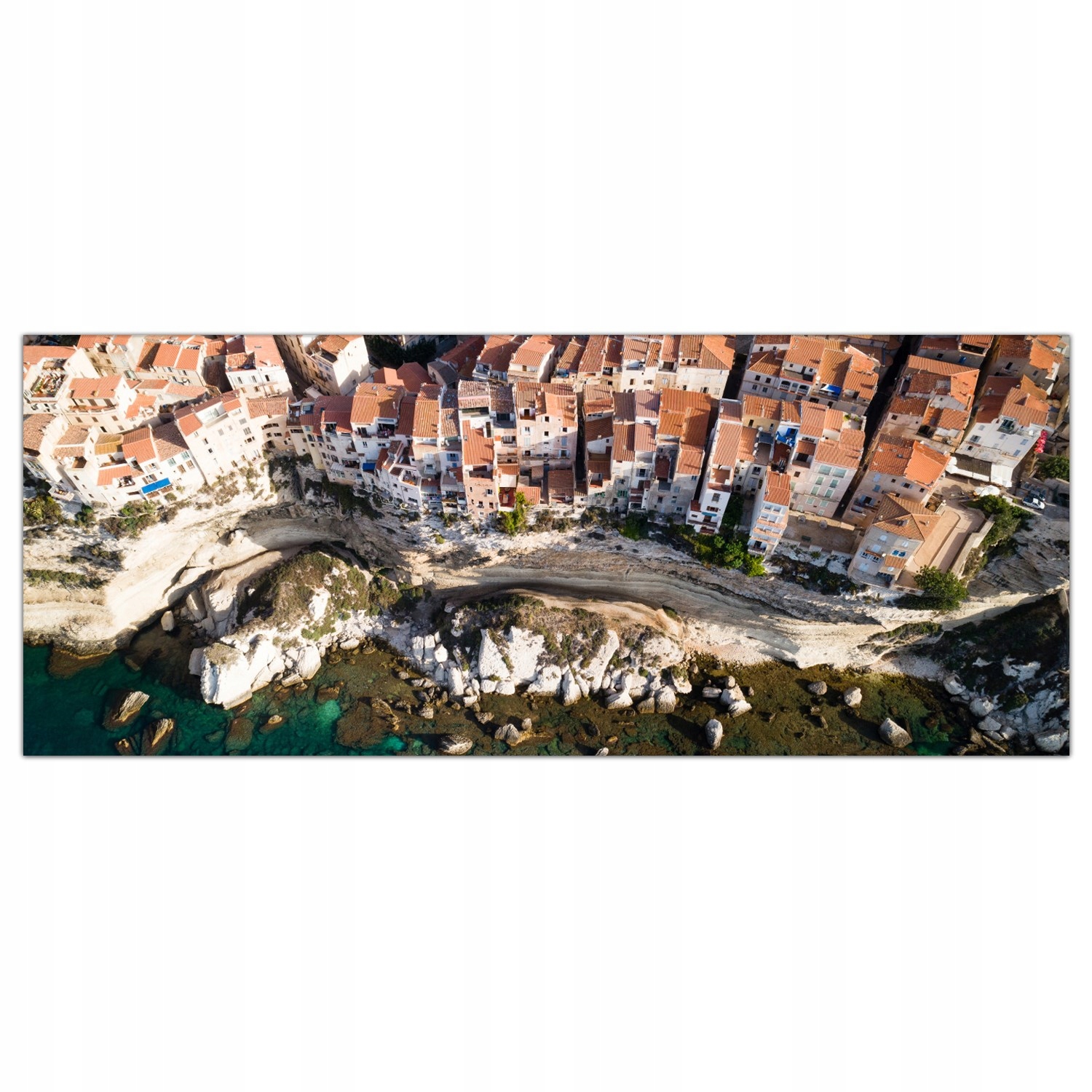 

Obraz Szklany Foto-obraz Domy Klif Wybrzeże 125x50