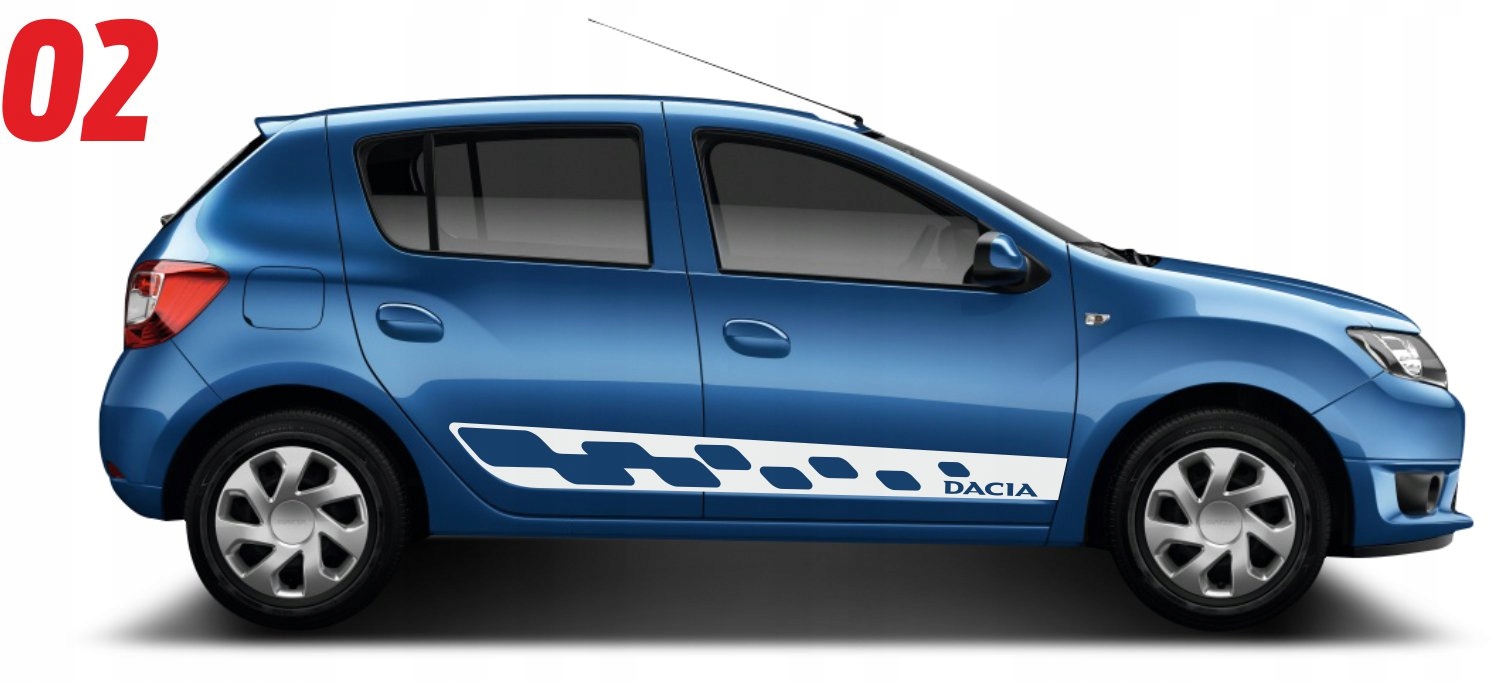 Samolepky Dacia Sandero boční pruhy Fólie Dlouholetá 02