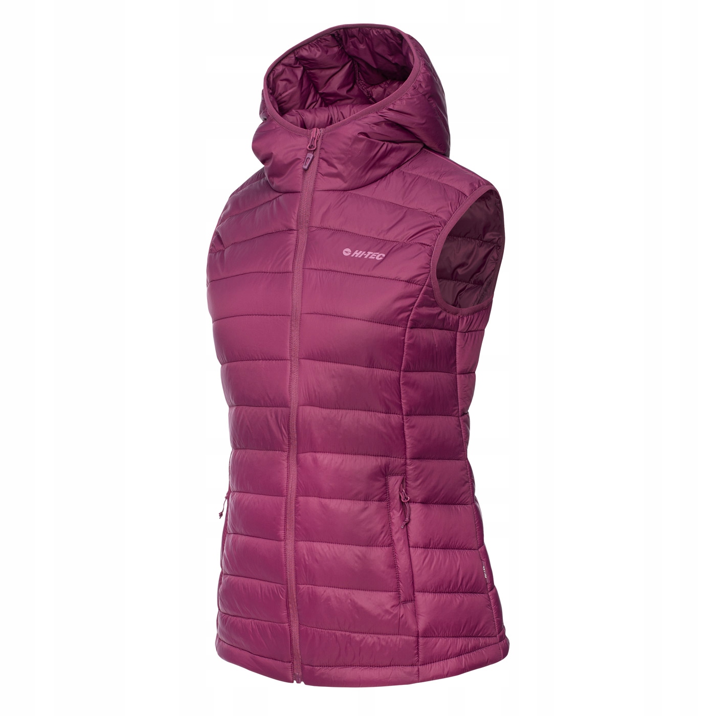Dámská prošívaná vesta Hi-tec Lady Savara Amaranth s kapucí XL