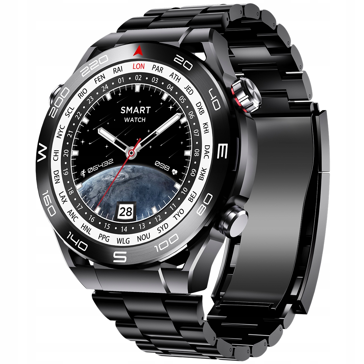 ZEGAREK SMARTWATCH MĘSKI Z ROZMOWAMI POMIAR CUKRU WE KRWI + ZESTAW 3 PASKÓW Model MĘSKI JG SMART SMARTWATCH ULTIMATE SILVER