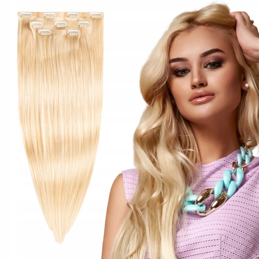 Bezešvé Clip In přírodní vlasy 50 cm 3 Pásky #24