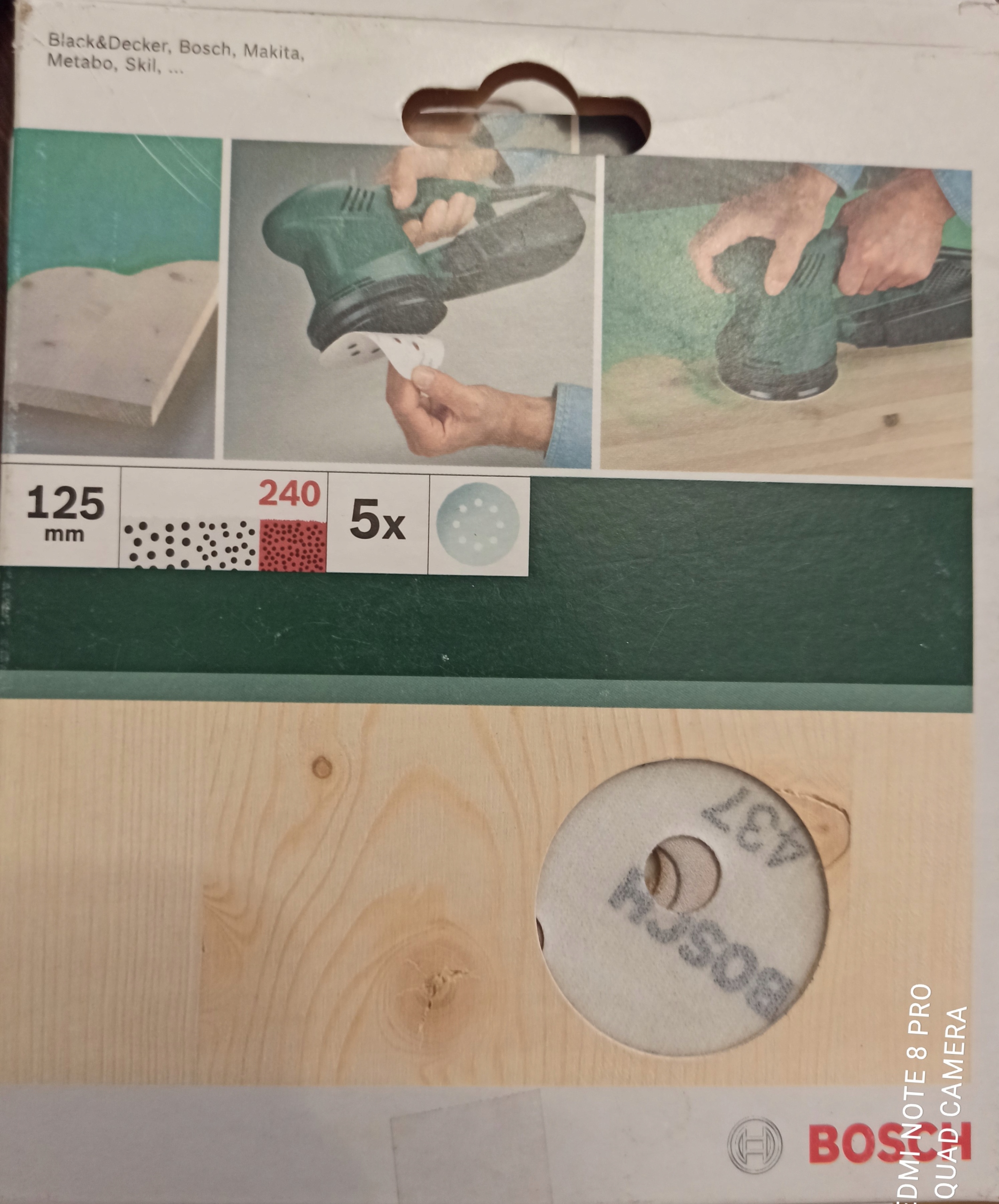 

Krążki ścierne Bosch 125mm P240 drewno/farba 5szt