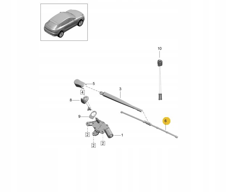 Wycieraczka Porsche Macan Panamera tyl