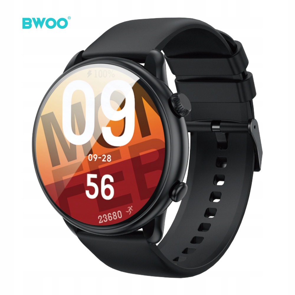 Bwoo smartwatch Wa- 10 1,32" Amoled czarny Bwoo