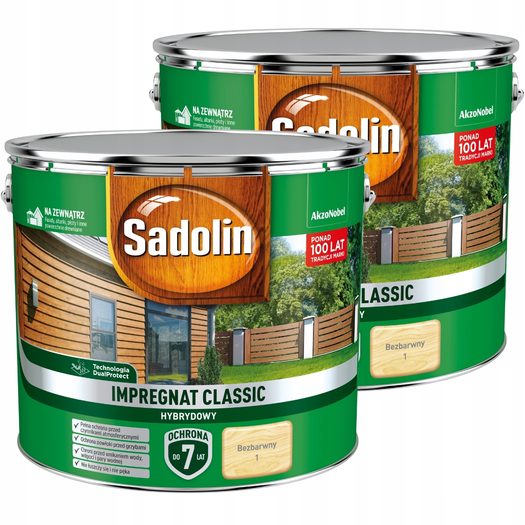 Sadolin Classic Ochranný Impregnát Na Dřevo 18L Bezbarvý Sada 2x9L